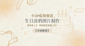 小众蓝海赛道，生日涂鸦图片制作，简单易上手，单链接变现超12W+【详细教程】-赚钱驿站