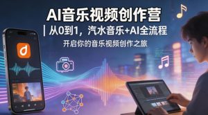 AI音乐视频创作营｜从0到1，汽水音乐+AI全流程，开启你的音乐视频创作之旅-赚钱驿站