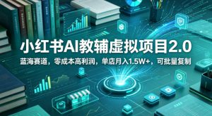 小红书AI教辅虚拟项目2.0，蓝海赛道，零成本高利润，单店月入1.5W+，可批量复制-赚钱驿站
