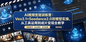 AI视频变现训练营|Veo3.1+Seedance2.0双模型实操,从工具运用到成片变现全教学-赚钱驿站