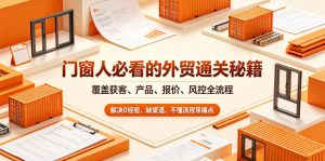 门窗人必看的外贸通关秘籍,块覆盖获客、产品、报价、风控全流程,解决0经验、缺渠道、不懂流程等痛点-赚钱驿站