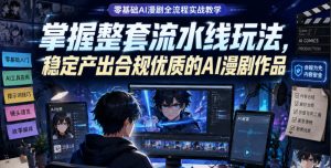 零基础AI漫剧全流程实战教学，掌握整套流水线玩法，稳定产出合规优质的AI漫剧作品-赚钱驿站