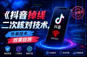 抖音掉线二次核对技术，外来技术，效果自测-赚钱驿站