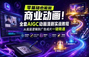 零基础也能做商业动画！全套AIGC动画漫剧实战教程，从底层逻辑到广告成片一键精通-赚钱驿站