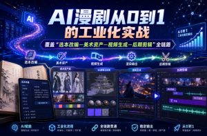 AI漫剧从0到1的工业化实战，覆盖“选本改编—美术资产—视频生成—后期剪辑”全链路（更新6月）-赚钱驿站