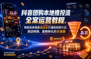 抖音团购本地推投流全案运营教程,帮助实体商家低成本打通短视频引流、到店核销、复购转化的全链路-赚钱驿站