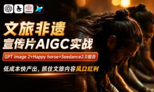 文旅非遗宣传片AIGC实战,GPT image 2+Happy horse+Seedance2.0组合,低成本快产出,抓住文旅内容风口红利-赚钱驿站