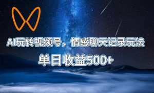 AI玩转视频号,情感聊天记录玩法,单日收益500+【揭秘】-赚钱驿站