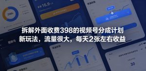 拆解外面收费398的视频号分成计划新玩法，流量很大，每天2张左右收益-赚钱驿站