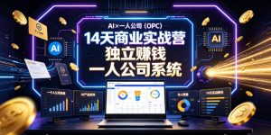 AI×一人公司（OPC）14天商业实战营，用AI帮你搭建一个属于你自己的、能独立賺钱的一人公司系统-赚钱驿站