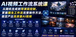 AI视频工作流系统课，从随机生成到导演级控制，掌握图生工作流完整制作方法，稳定产出高质量AI视频-赚钱驿站