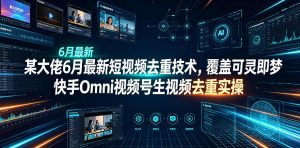 某大佬6月最新短视频去重技术，覆盖可灵即梦快手Omni视频号生视频去重实操-赚钱驿站