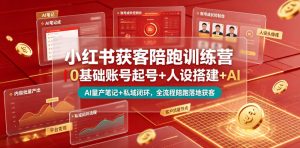 小红书获客陪跑训练营｜0基础账号起号+人设搭建+AI量产笔记+平台变现+私域闭环，全流程陪跑落地获客-赚钱驿站