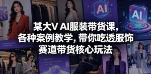 某大V AI服装带货课，各种案例教学，带你吃透服饰赛道带货核心玩法-赚钱驿站