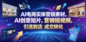 AI电商实体营销素材，AI创意短片，高效打造营销短视频，轻松引流到店，稳定提升门店客流与成交转化-赚钱驿站