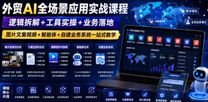 外贸AI全场景应用实战课程｜逻辑拆解+工具实操+业务落地，图片文案视频+智能体+自建业务系统一站式教学-赚钱驿站