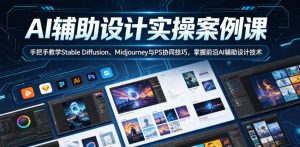 AI辅助设计实操案例课，手把手教学Stable Diffusion、Midjourney与PS协同技巧，掌握前沿AI辅助设计技术-赚钱驿站