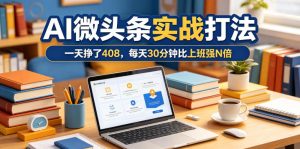 一天挣了408，AI微头条实战打法，每天30分钟比上班强N倍-赚钱驿站