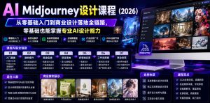 AI Midjourney设计课程(2026),从零基础入门到商业设计落地全链路,零基础也能掌握专业AI设计能力-赚钱驿站