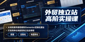 外贸独立站高阶实操课|从域名服务器搭建到Elementor定制化建站,打造高转化询盘型独立站全教程-赚钱驿站