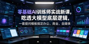 零基础AI训练师实战课,吃透大模型底层逻辑,一套提问模板搞定办公、商业、自媒体、设计、生活全场景AI落地应用-赚钱驿站