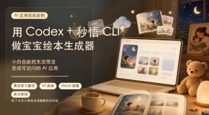 AI应用实战案例,用Codex+秒悟CLl做宝宝绘本生成器,小白也能把生活想法变成可访问的AI应用-赚钱驿站