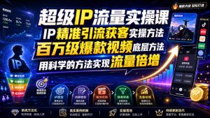 超级IP流量实操课,IP精准引流获客实操方法,百万级爆款视频底层方法,用科学的方法实现流量倍增-赚钱驿站