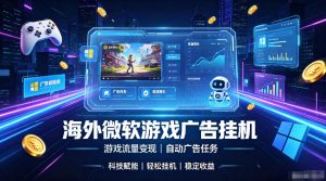 海外游戏广告自动挂G,轻资产海外副业风口,单设备稳定产出500+【揭秘】-赚钱驿站