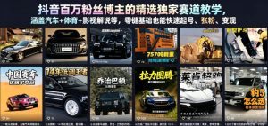 抖音百万粉丝博主的精选独家赛道教学,涵盖汽车+体育+影视解说等,零基础也能快速起号、涨粉、变现(更新0701)-赚钱驿站