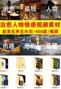 爆款短视频常用视频素材!抖音治愈伤感人物情感视频素材,400款合集,无声无水印,视频感氛围拉满-赚钱驿站