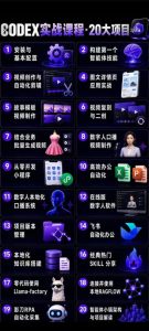 Codex智能体实战全能课|0基础从搭建技能到自动化落地,视频剪辑-办公-知识库-数字人全场景变现教程-赚钱驿站