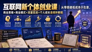 互联网新个体创业课|从零搭建低成本小生意,商业思维+商业模式+流量实战+个人成长全闭环教程-赚钱驿站