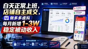白天正常上班,店铺自主成交,做多多虚拟每月新增1-3W稳定被动收入【揭秘】-赚钱驿站