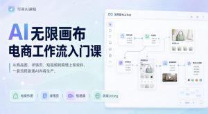 AI无限画布电商工作流入门课,从电商图片、详情页、带货视频到TK亚马逊产品上架模板实战,一套课程搞定-赚钱驿站
