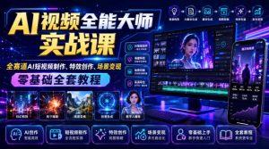 AI视频全能大师实战课|全赛道AI短视频制作、特效创作、场景变现零基础全套教程-赚钱驿站