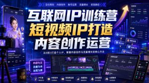 互联网IP训练营，短视频IP打造，内容创作运营-赚钱驿站