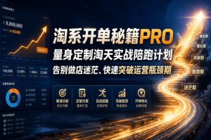 淘系开单秘籍PRO，量身定制淘天实战陪跑计划，告别做店迷茫、快速突破运营瓶颈期（更新260823）-赚钱驿站