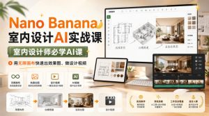 Nano Banana室内设计AI实战课，室内设计师必学AI课，用无限画布快速出效果图、做设计视频-赚钱驿站