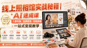 线上照相馆实战秘籍|AI速成课,人像写真、品牌视觉、创意图像一站式变现教学-赚钱驿站