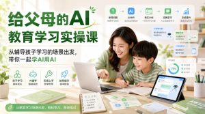 给父母的AI教育学习实操课，从辅导孩子学习的场景出发，带你一起学AI用AI-赚钱驿站