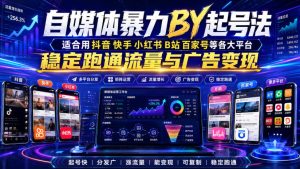 自媒体暴力搬运起号法,适合用抖音快手小红书B站百家号等各大平台,稳定跑通流量与广告变现-赚钱驿站