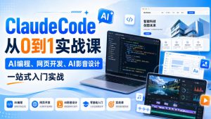 ClaudeCode从0到1实战课,AI编程、网页开发、AI影音设计一站式入门实战-赚钱驿站