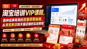 淘宝培训VIP课程,各种经典有用的流量获取秘籍,从淘宝新店到天猫店铺的实战教程(更新08月20日)-赚钱驿站