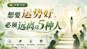 付费文章：想要运势好，必须远离这5种人-赚钱驿站