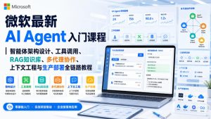 微软最新AI Agent入门课程|智能体架构设计、工具调用、RAG知识库、多代理协作、上下文工程与生产部署全链路教程【英文】-赚钱驿站