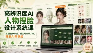 高辨识度AI人物捏脸设计系统课，从模型默认脸，到主动设计人物，摆脱AI同质脸-赚钱驿站