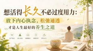 付费文章：想活得长久不必过度用力：放下内心执念，松弛通透才是人生最好的养生之道-赚钱驿站