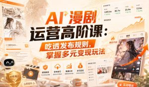 AI漫剧运营高阶课：吃透发布规则，掌握多元变现玩法-赚钱驿站