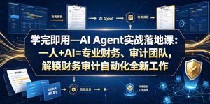 学完即用—AI Agent实战落地课：一人+AI=专业财务、审计团队，解锁财务审计自动化全新工作模式（更新0804）-赚钱驿站