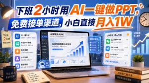 下班2小时用AI一键做PPT，免费接单渠道，小白直接月入1W【揭秘】-赚钱驿站